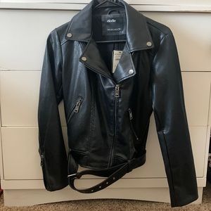 Elodie Faux Biker Leather Jacket Small NWT